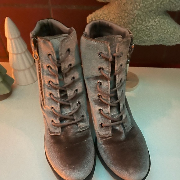 Madden Girl Velvet Combat Boots - Picture 2 of 8